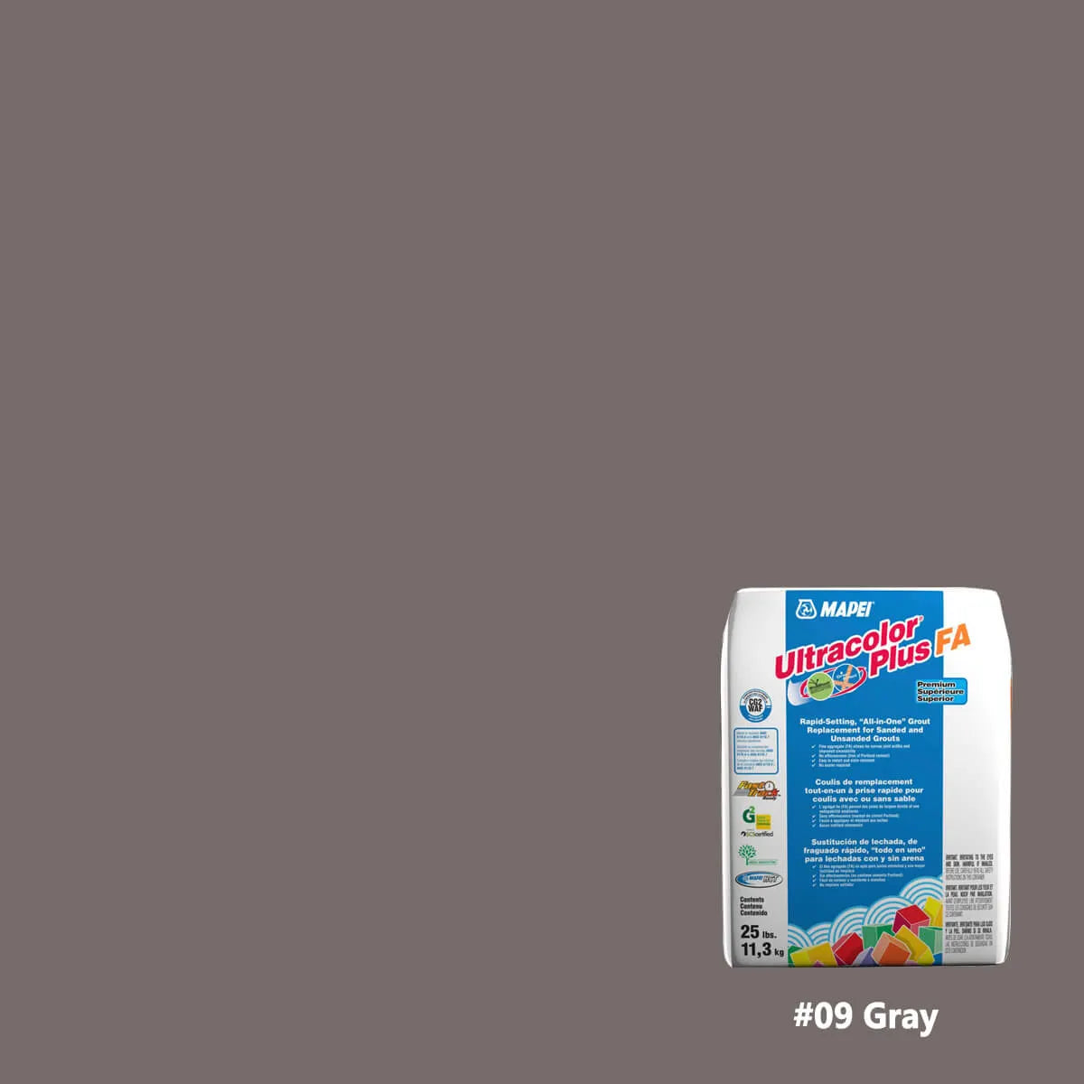 Mapei Ultracolor Plus FA Rapid-Setting Grout 10 lbs gray