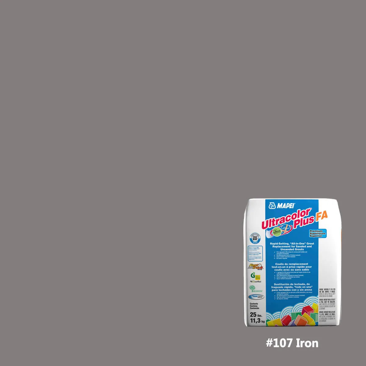 Mapei Ultracolor Plus FA Rapid-Setting Grout 25 lbs iron