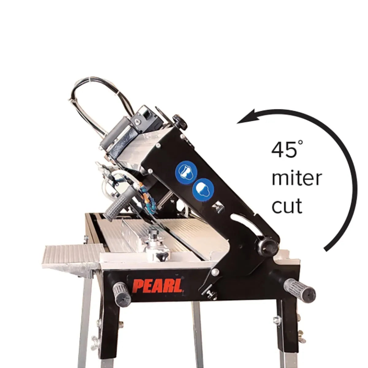 45°/90° Rip Guide miter cut, wet saw with wheels