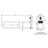 Arc Inc Fold-Up Support Bars dimensions