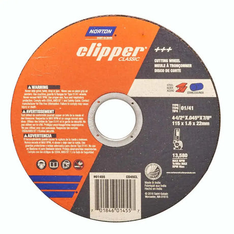 Norton Clipper 4" Classic A AO Type 01/41 Right Angle Cut-Off Wheel (15 Pack)