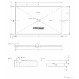 Hydro-Blok Classic 36" x 60" Shower Pan w/Drain technical drawing