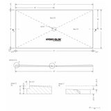 Hydro-Blok Classic 36" x 72" Shower Pan w/Drain technical drawing