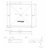 Hydro-Blok Classic 48" x 48" Shower Pan w/Drain technical drawing