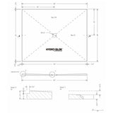 Hydro-Blok Classic 36" x 72" Shower Pan w/Drain technical drawing