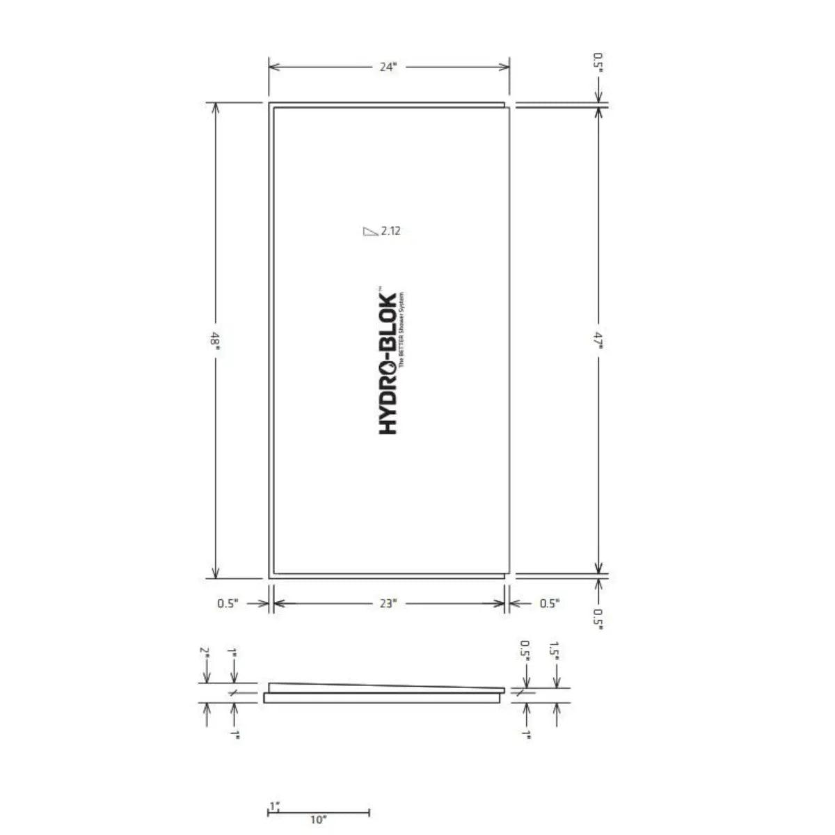 Hydro-Blok Classic Shower Pan Extensions technical drawing