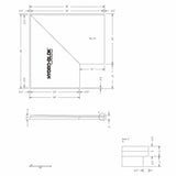 Hydro-Blok Classic Shower Presloped 36" x 36" Corner Pan Extension technical drawing