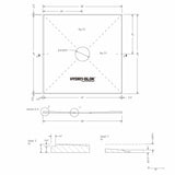 Hydro-Blok Low Profile 48" x 48" Shower Pan w/Drain technical drawing