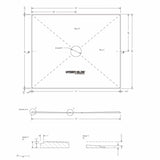 Hydro-Blok 60" x 84" Low Profile Shower Pan w/Drain technical drawing