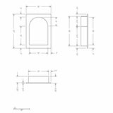 Hydro-Blok 16" x 22" Recessed Barrel Head Niche technical drawing