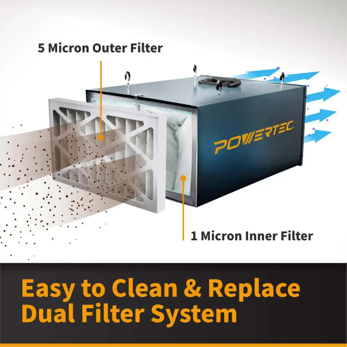 POWERTEC Remote Controlled 3-Speed Air Filtration System