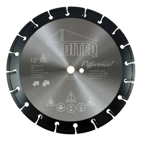 Diteq 14 inch Flat Saw PRO IV Green Concrete and Asphalt Blade